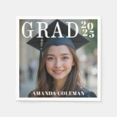 写真卒業パーティー スタンダードカクテルナプキン (正面)