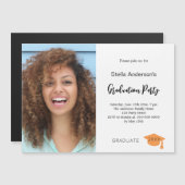 写真卒業パーティー マグネット招待状 (正面/裏面)