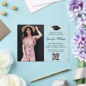 写真卒業パーティーqrコードrsvp金ゴールド紙吹雪 アクリル招待状 (インサイチュ (ウェディング))