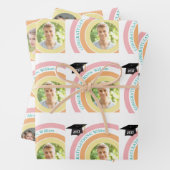 写真卒業ピンク&オレンジの円 ラッピングペーパーシート (インサイチュ)