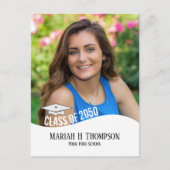 写真卒業モダントレンディーシンプルミニマル ポストカード (正面)