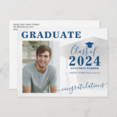 写真卒業モダンパーティーはがき ポストカード (正面/裏面)