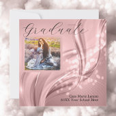 写真卒業ラグジュアリーピンクメタリック 招待状