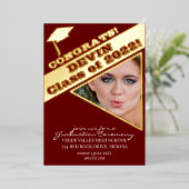 写真卒業式スクールカラー 箔招待状 (立ち正面)