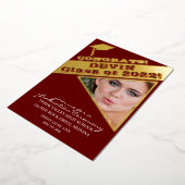 写真卒業式スクールカラー 箔招待状 (回転した状態)