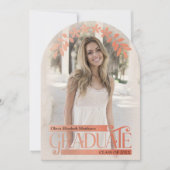 写真卒業招待状バラ金ゴールドフローラ 招待状 (正面)