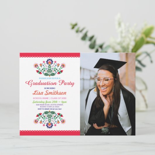 写真卒業招待状パーティーフィエスタメキシコ 招待状 (スタンド正面)