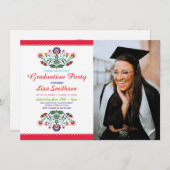 写真卒業招待状パーティーフィエスタメキシコ 招待状 (正面/裏面)