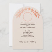 写真卒業発表バラ金ゴールドフローラ 招待状 (裏面)