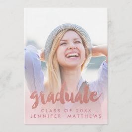 写真卒業発表フェイクバラ金ゴールド 案内状