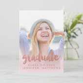 写真卒業発表フェイクバラ金ゴールド 案内状 (スタンド正面)