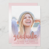 写真卒業発表フェイクバラ金ゴールド 案内状 (正面/裏面)