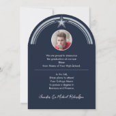 写真卒業発表ブルー&シルバースター 招待状 (裏面)