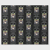 写真卒業祝い、白黒 ラッピングペーパー (フラット)