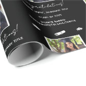 写真卒業祝い、白黒 ラッピングペーパー (ロールコーナー)