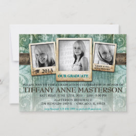 写真卒業素朴発表招待状 招待状