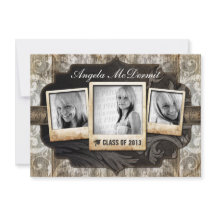 写真卒業素朴発表招待状