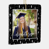 写真卒業記念ブラックスノーフレーク セラミックオーナメント (右)