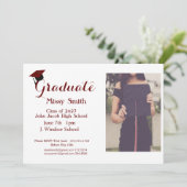 写真卒業2024年のクラスMaroon招待状 招待状 (スタンド正面)