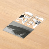 写真卒業2025パーティーqrコード白いスクリプト アクリル招待状 (レイダウン)