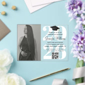 写真卒業2025パーティーqrコード白いスクリプト アクリル招待状 (インサイチュ (ウェディング))