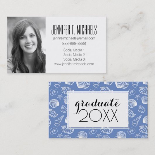 写真卒業|サッシーシェルパターン コーリングカード (正面/裏面)