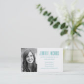 写真卒業|ティール（緑がかった色）とピンクアステカ コーリングカード (スタンド正面)