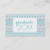 写真卒業|ティール（緑がかった色）とピンクアステカ コーリングカード (裏面)