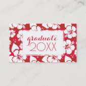 写真卒業|ハイビスカスの花模様 コーリングカード (裏面)