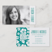 写真卒業|ハワイアンハイビスカスフロー コーリングカード (正面/裏面)