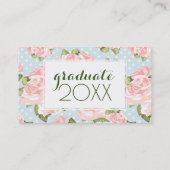 写真卒業|バラパターンと水玉模様 コーリングカード (裏面)