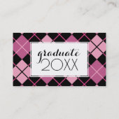 写真卒業|パタアーガイル柄のーン コーリングカード (裏面)