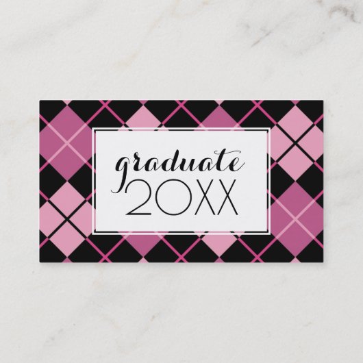 写真卒業|パタアーガイル柄のーン コーリングカード (裏面)