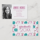 写真卒業|ピンクフラミンゴス コーリングカード (正面/裏面)