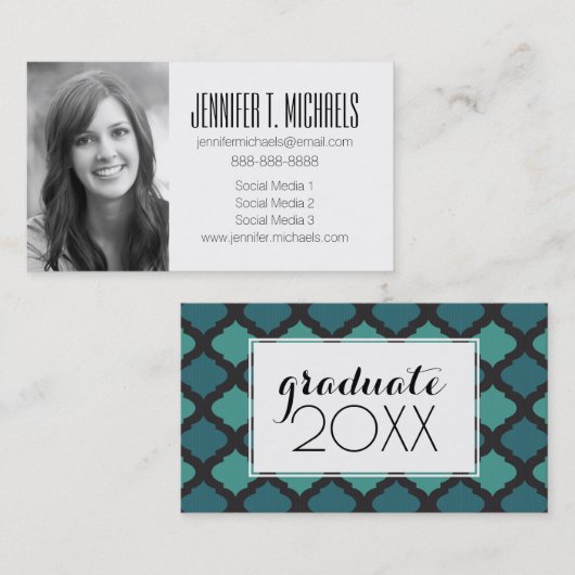 写真卒業|モザイクアラビア語 コーリングカード (正面/裏面)