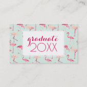 写真卒業|レトロフラミンゴパターン コーリングカード (裏面)