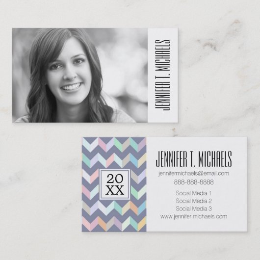 写真卒業|幾何パターン コーリングカード (正面/裏面)