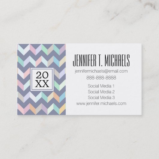 写真卒業|幾何パターン コーリングカード (裏面)