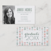 写真卒業|幾何レトロスタイル コーリングカード (正面/裏面)