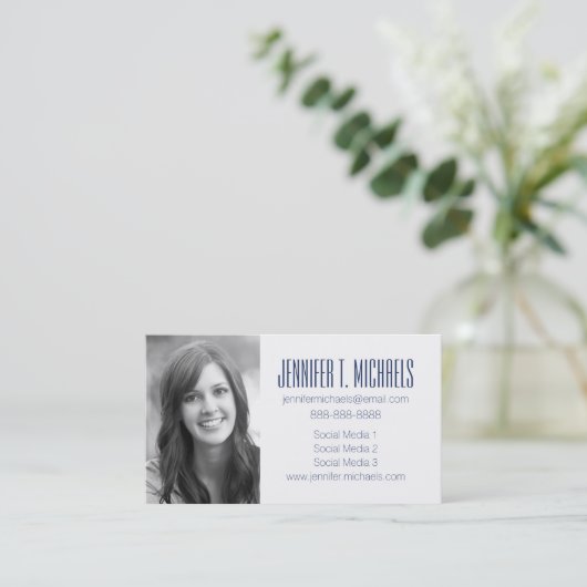 写真卒業|抽象芸術(青と灰色) コーリングカード (スタンド正面)