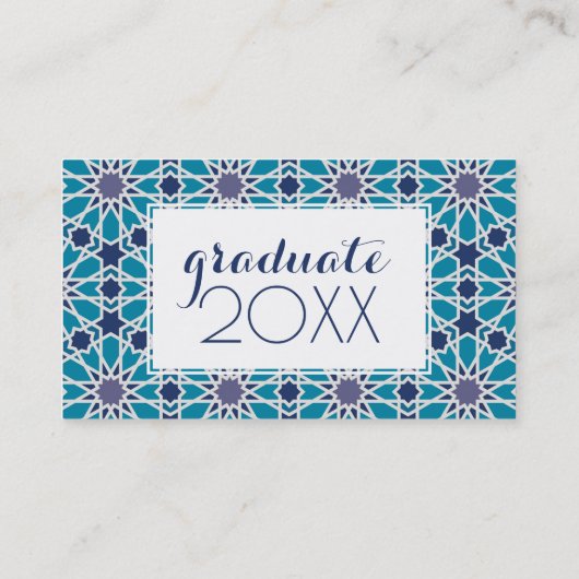 写真卒業|抽象芸術(青と灰色) コーリングカード (裏面)