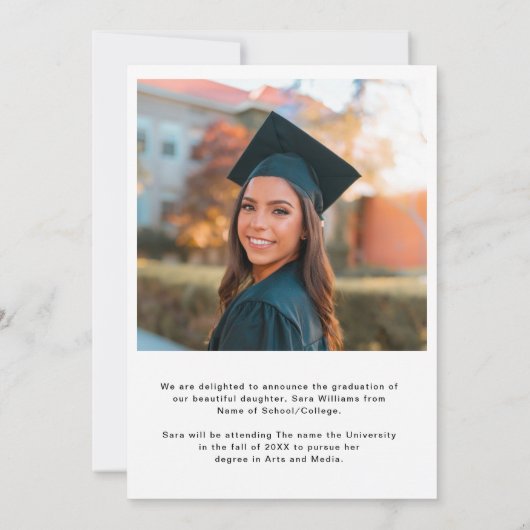 写真卒業 案内状 (裏面)