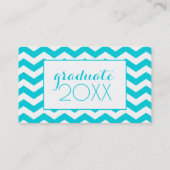 写真卒業|白とアクアジグザグ コーリングカード (裏面)