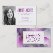 写真卒業|紫の抽象芸術 コーリングカード (正面/裏面)
