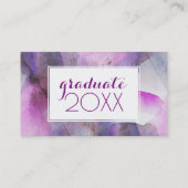 写真卒業|紫の抽象芸術 コーリングカード (裏面)
