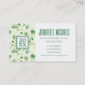 写真卒業|緑のヤシの木のパターン コーリングカード (裏面)