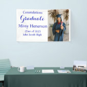 写真卒業、2023年クラス青いサイン 横断幕 (トレードショー)