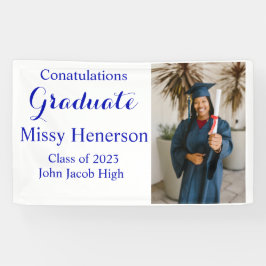 写真卒業、2023年クラス青いサイン 横断幕