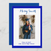 写真卒業、2023年クラス青 招待状 (正面/裏面)