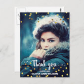 写真卒業Thank フェイク You Gold Foil紙吹雪 ポストカード (正面/裏面)